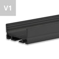LED Aufbauprofil SURF20 FLAT V1 Aluminium schwarz RAL 9005, 200cm