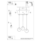 Pendelleuchte TITRAN 3 biała Sollux Lighting