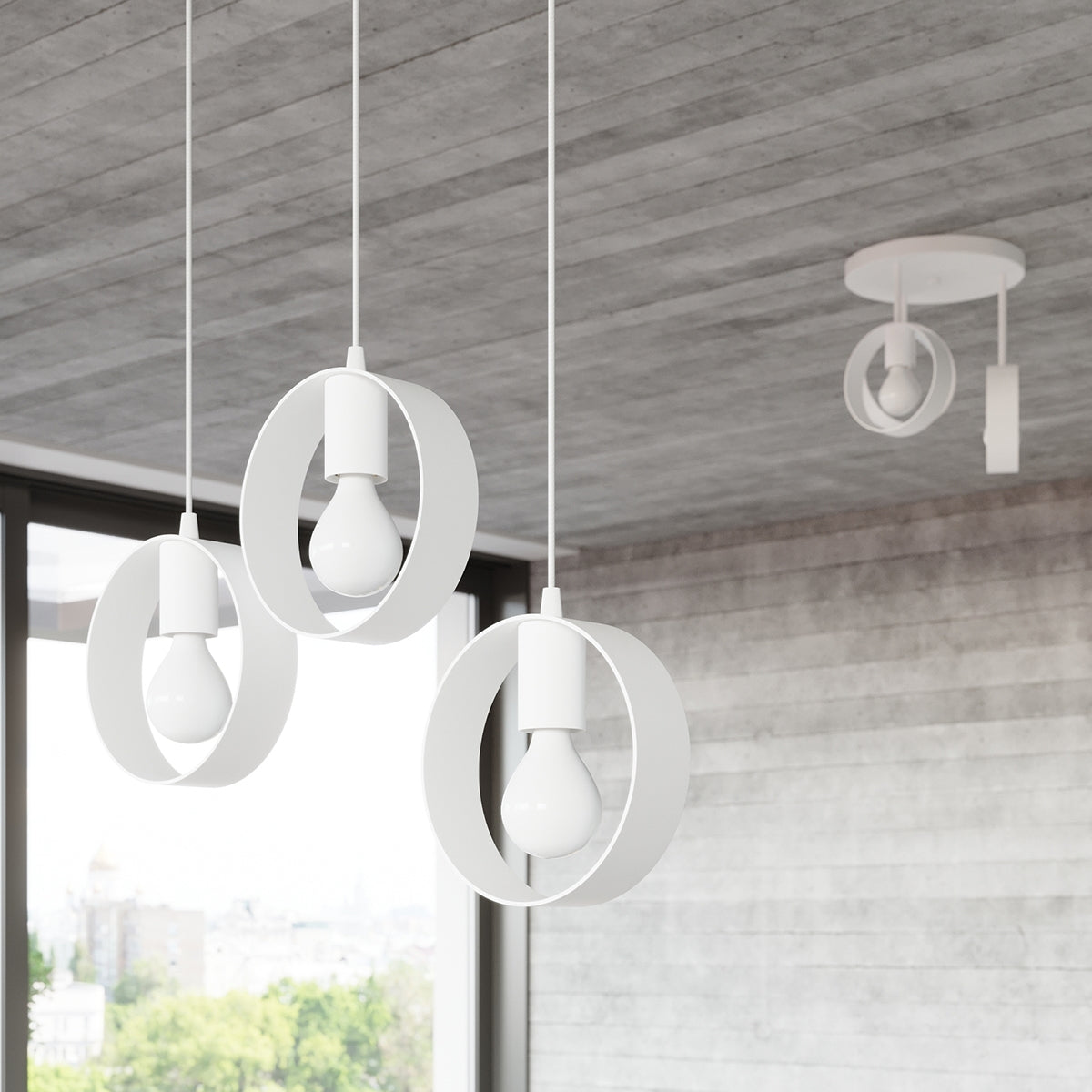 Pendelleuchte TITRAN 3 biała Sollux Lighting