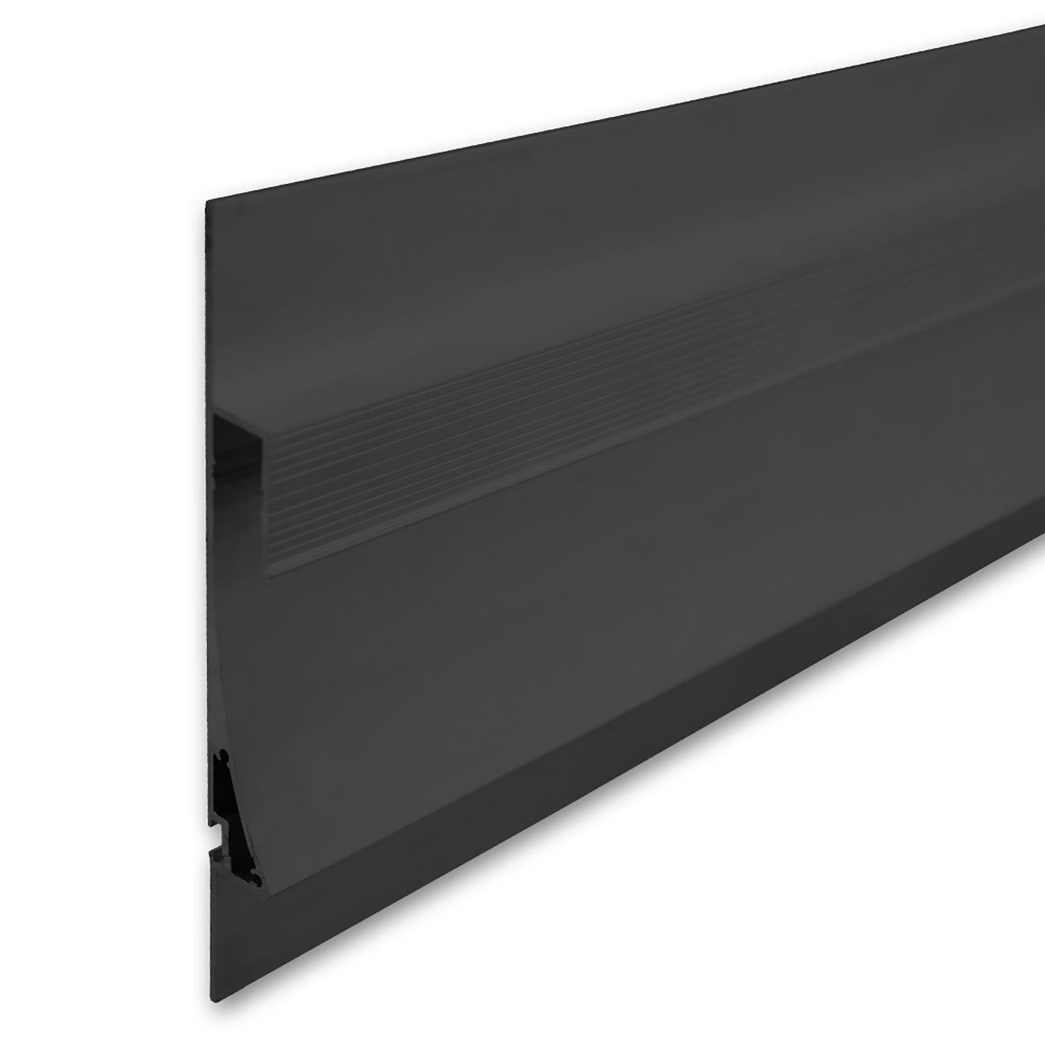 LED Trockenbau-Leuchtenprofil Single Curve, schwarz pulverbeschichtet 200cm