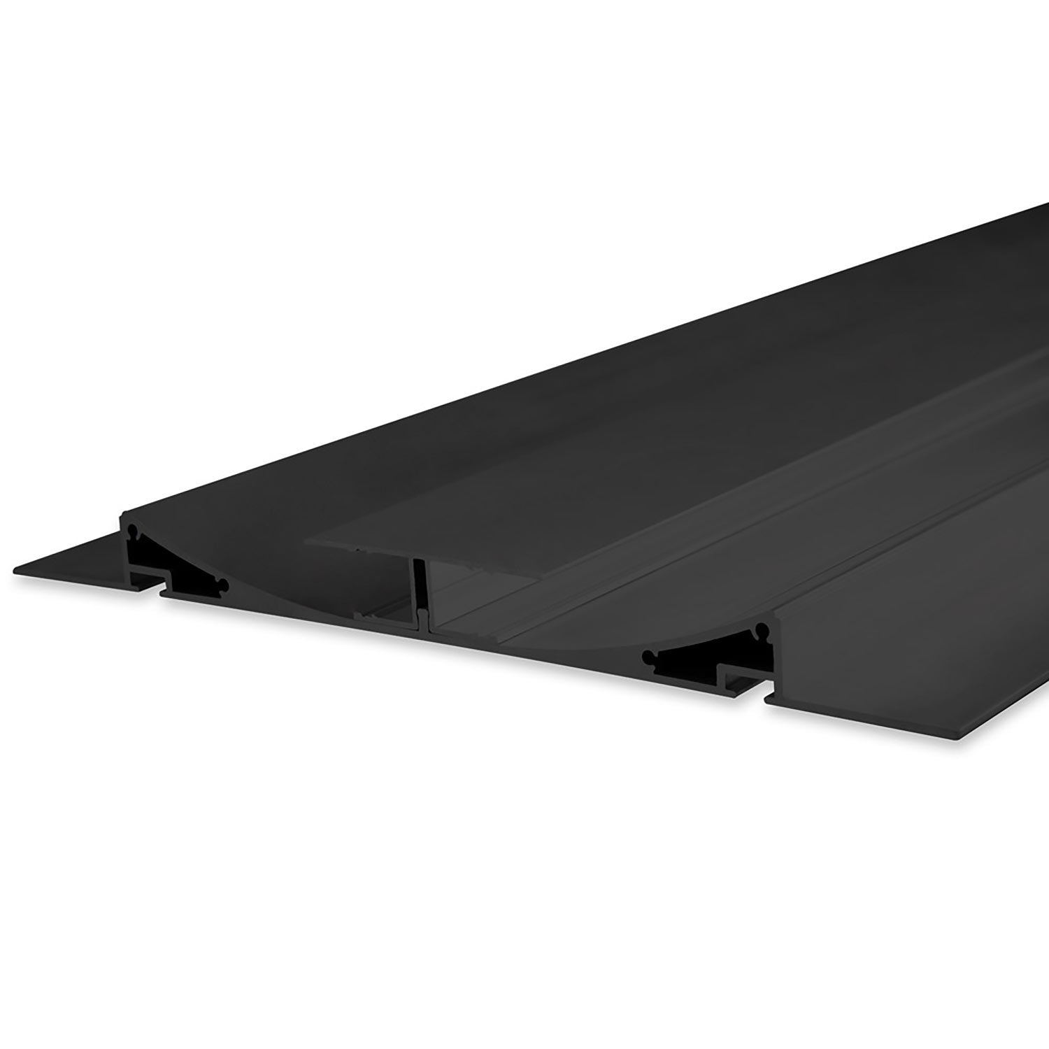 LED Trockenbau-Leuchtenprofil Double Curve, schwarz pulverbeschichtet RAL 9005, 200cm