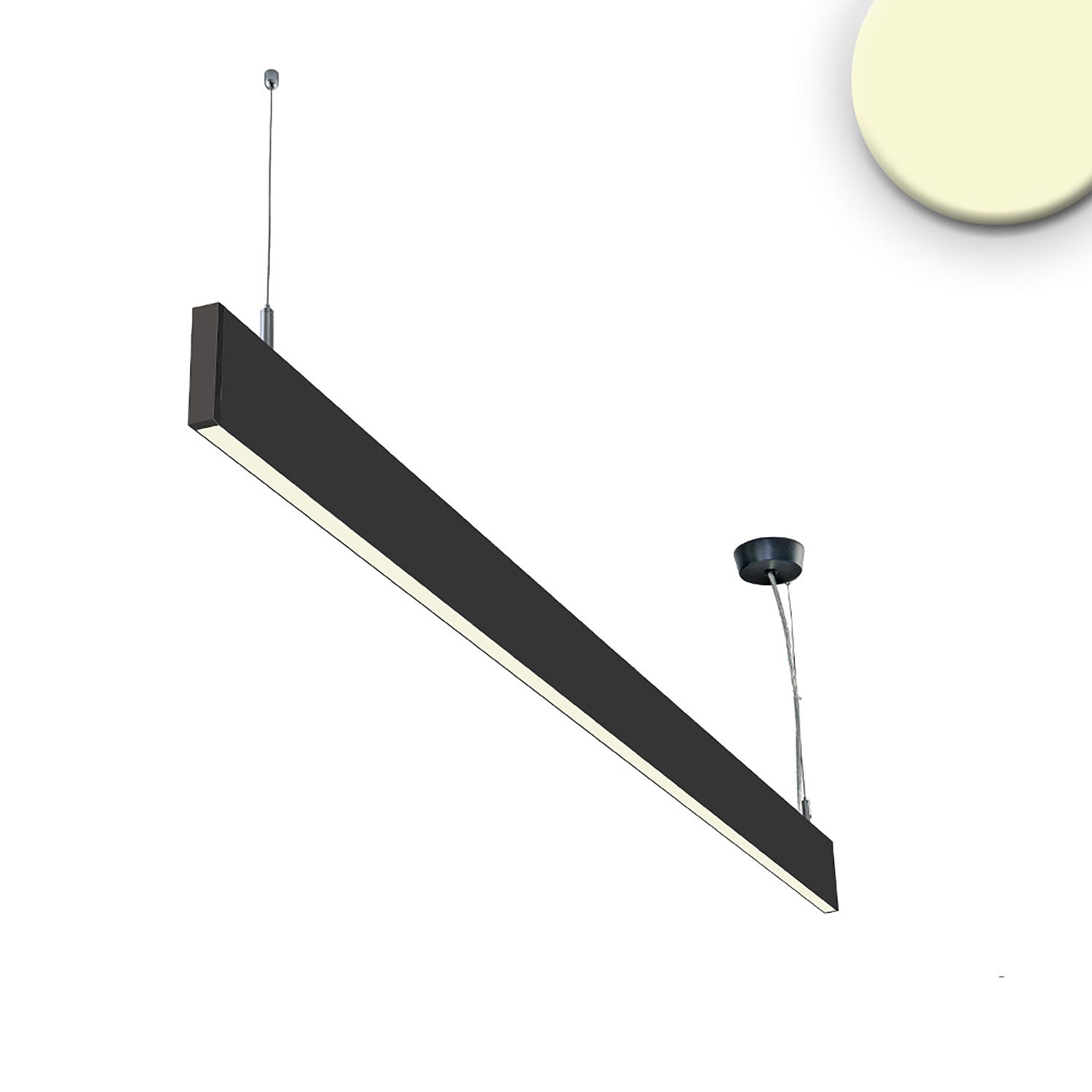 LED Hängeleuchte Linear Up&Down 600, 25W, prismatisch, linear- u. 90° verbindbar, schwarz, warmweiß