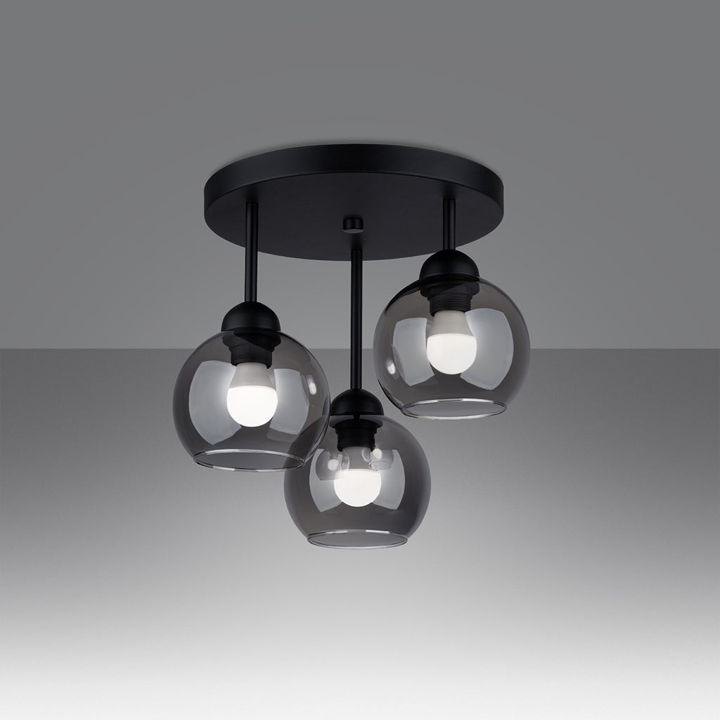 Pendelleuchte ALINO 3 schwarz Sollux Lighting