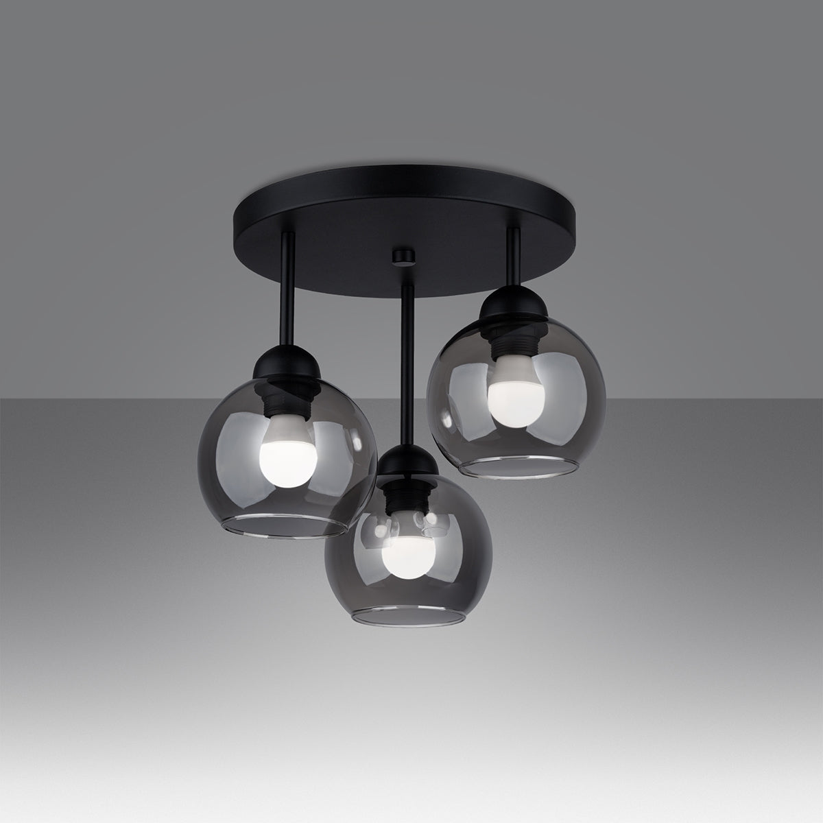 Pendelleuchte ALINO 3 schwarz Sollux Lighting