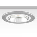 Einbaurahmen rund, Loch 80mm, Alu gebürstet + weiß-silber, für GU10/MR16 Spots