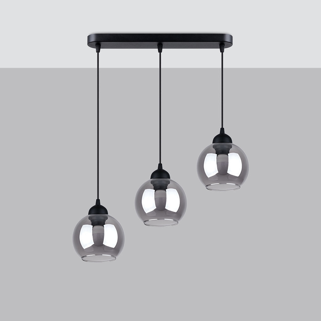 Pendelleuchte ALINO 3 schwarz Sollux Lighting