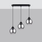 Pendelleuchte ALINO 3 schwarz Sollux Lighting