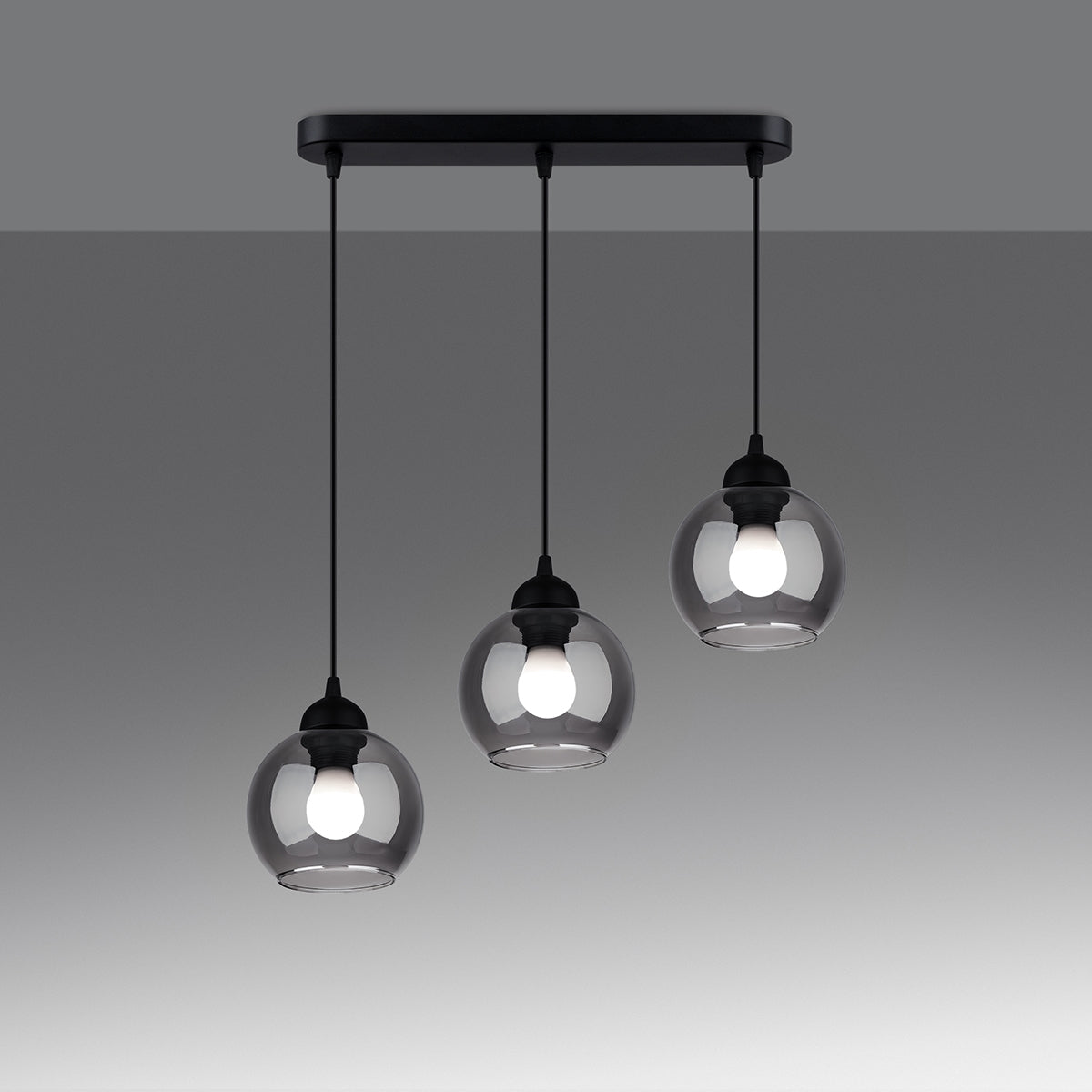 Pendelleuchte ALINO 3 schwarz Sollux Lighting