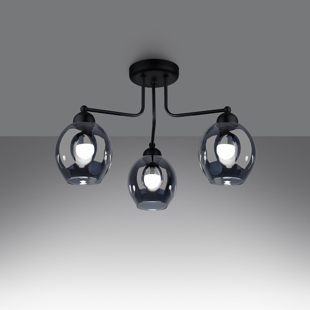 Pendelleuchte FILLAN 3 schwarz Sollux Lighting