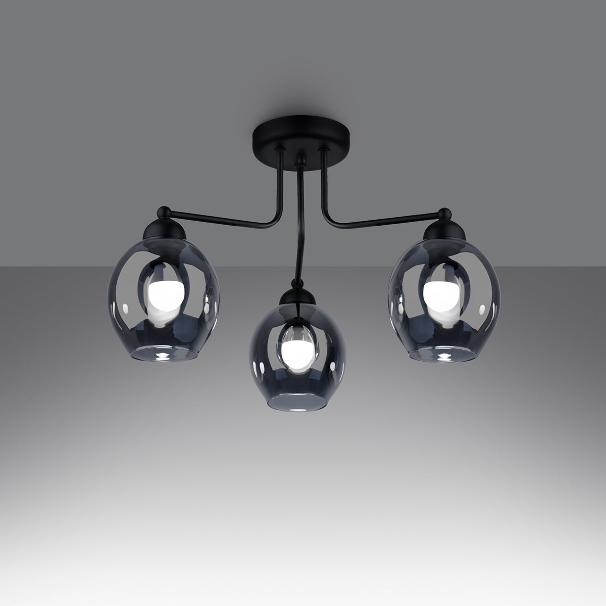 Pendelleuchte FILLAN 3 schwarz Sollux Lighting