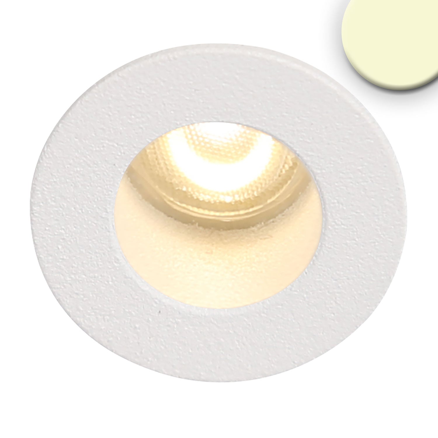 LED Einbauleuchte MiniAMP weiß, 1W, 24V DC, warmweiß, rückversetzt, dimmbar