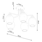 Pendelleuchte FILLAN 5 schwarz Sollux Lighting