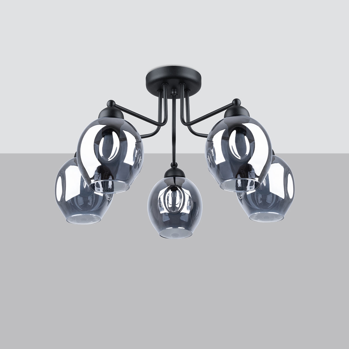 Pendelleuchte FILLAN 5 schwarz Sollux Lighting