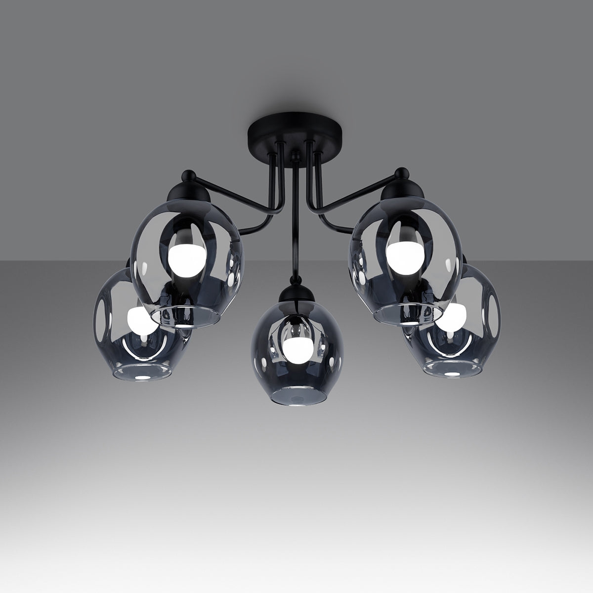 Pendelleuchte FILLAN 5 schwarz Sollux Lighting