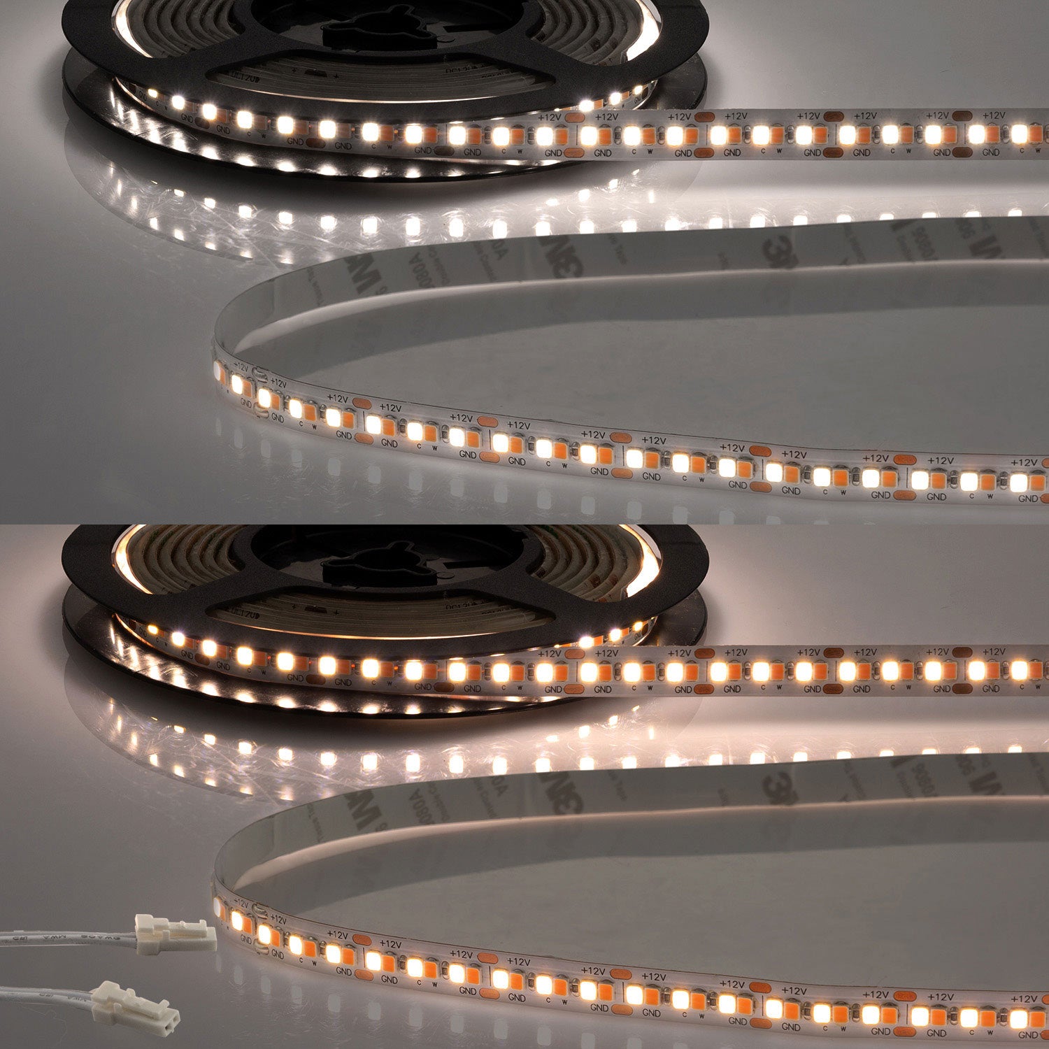 LED CRI919/940 MiniAMP CCT Flexband, 12V DC, 15W, IP20, 250cm, 2 polig, Kabel mit Stecker, 240 LED/m