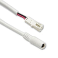 Adapter Rundstecker Female auf MiniAmp Female-Buchse, 10cm, 2-polig, weiß, max. 3A