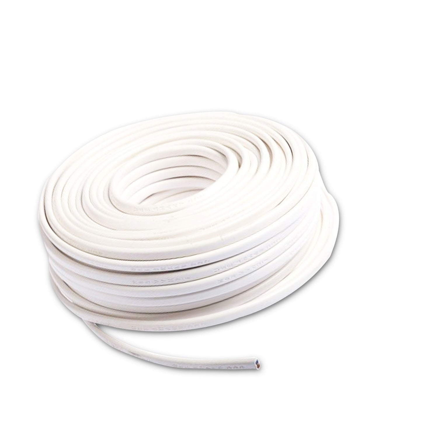 Kabel 25m Rolle 2-polig 0,75mm² H03VVH2-F PVC Mantel weiß, VDE (nicht halogenfrei!), AWG18