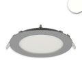 LED Downlight, 9W, rund, ultraflach, silber, neutralweiß, dimmbar