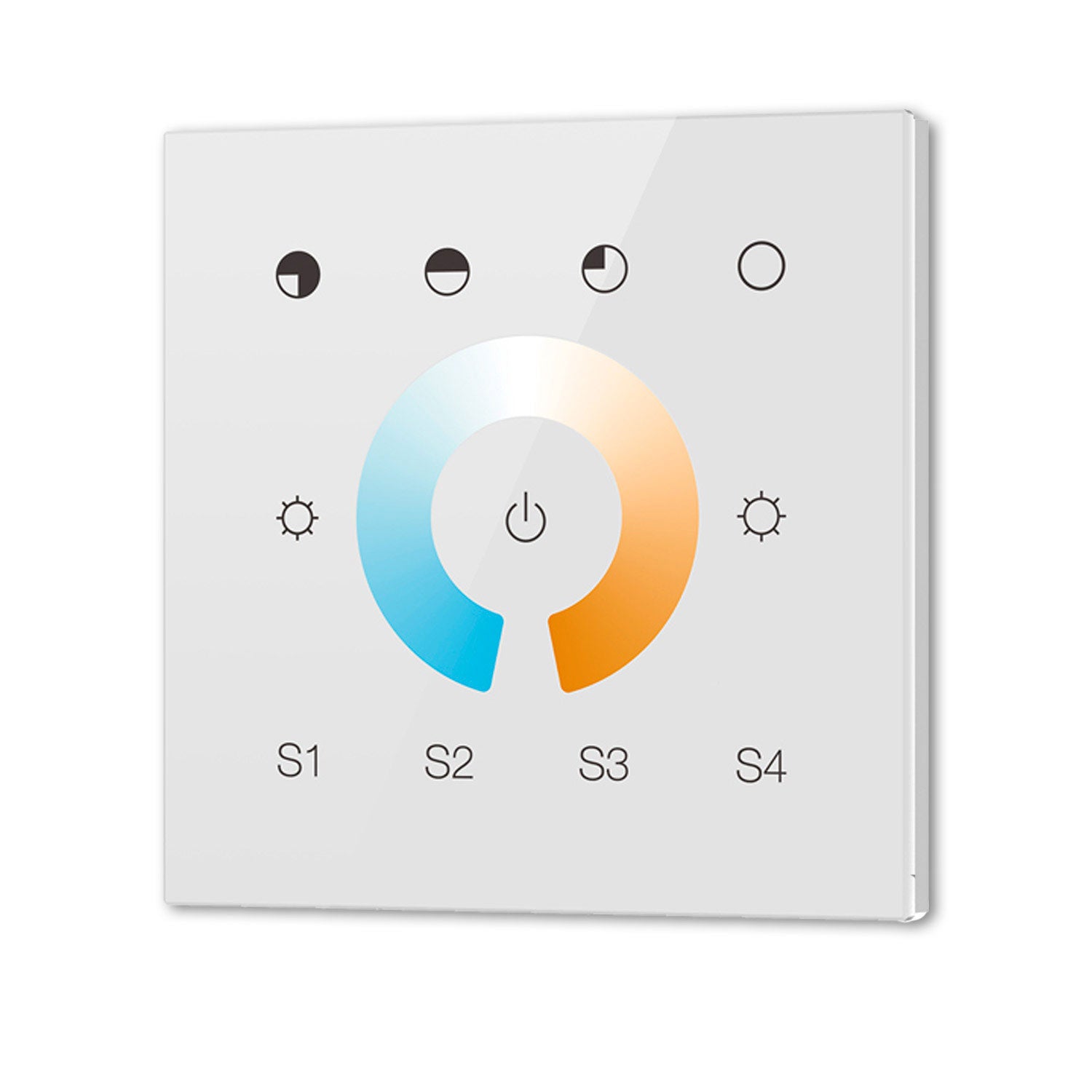 DALI DT8 CCT 1 Gruppe Einbau-Touch Master-Controller, weiß, 230V AC oder DALI-Bus Spannung