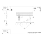Deckenleuchte YOLI 4 schwarz Sollux Lighting