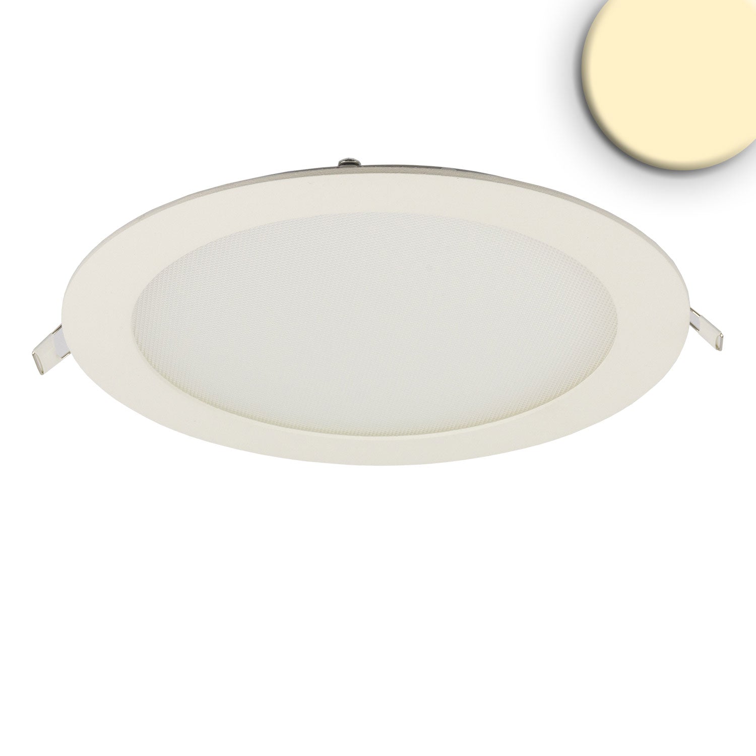 LED Downlight, 18W, rund, ultraflach, blendungsreduziert, weiß, warmweiß, dimmbar CRI90