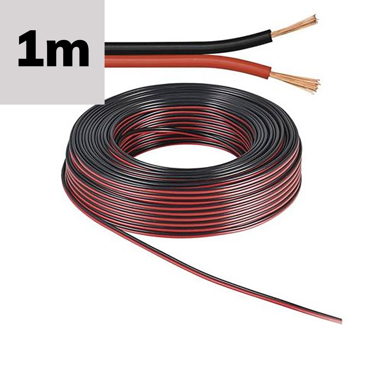 Kabel schwarz/rot 2x 0,75mm² H03VH-H YZWL AWG18, Meterware