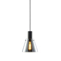 Pendelleuchte, black concave Glas, E27, 20cm, 50-300cm, exkl. Leuchtmittel, exkl. Baldachin