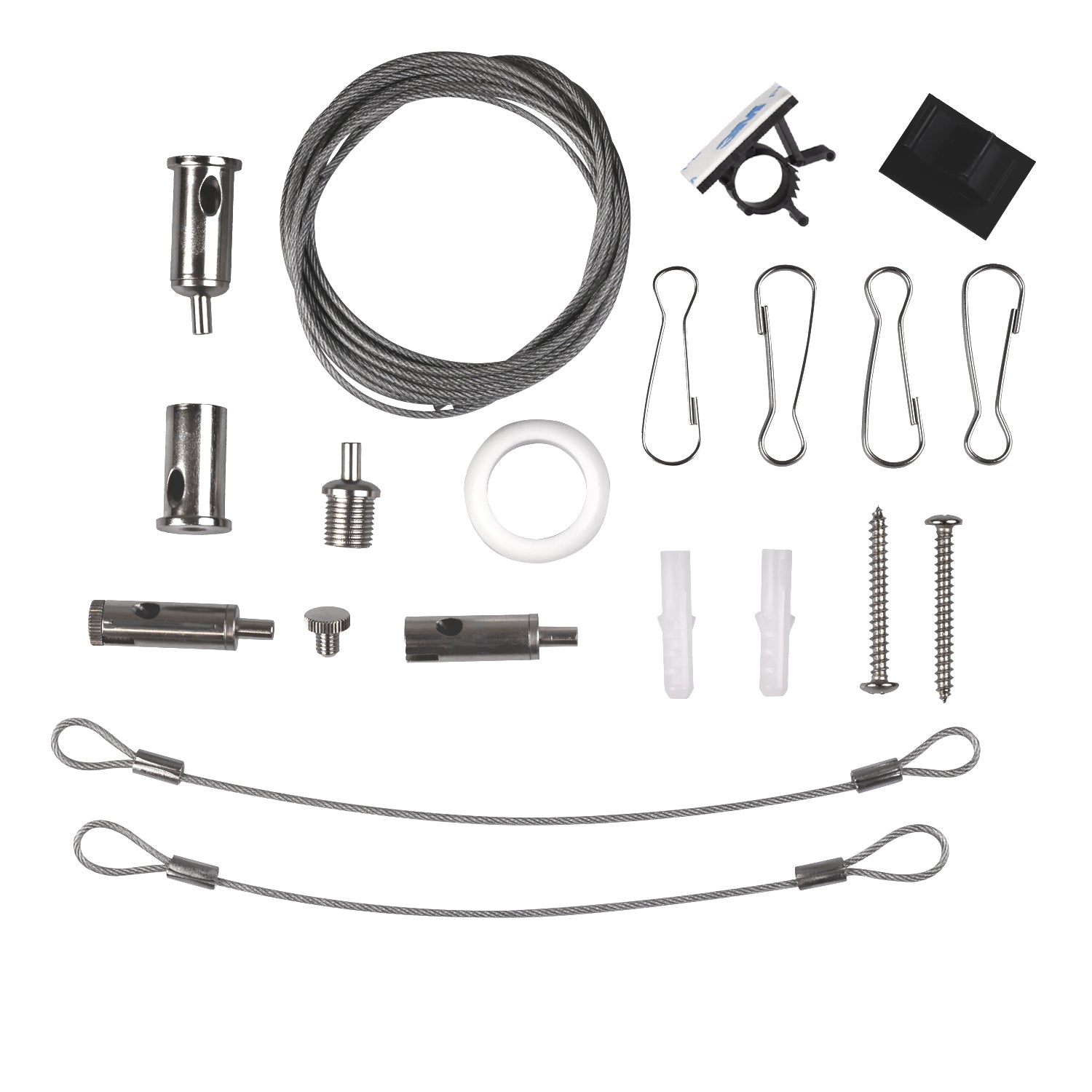 Seilabhängung mit Doppel-Rutschklemme für Langfeldleuchte, 20-160cm, 1 Paar