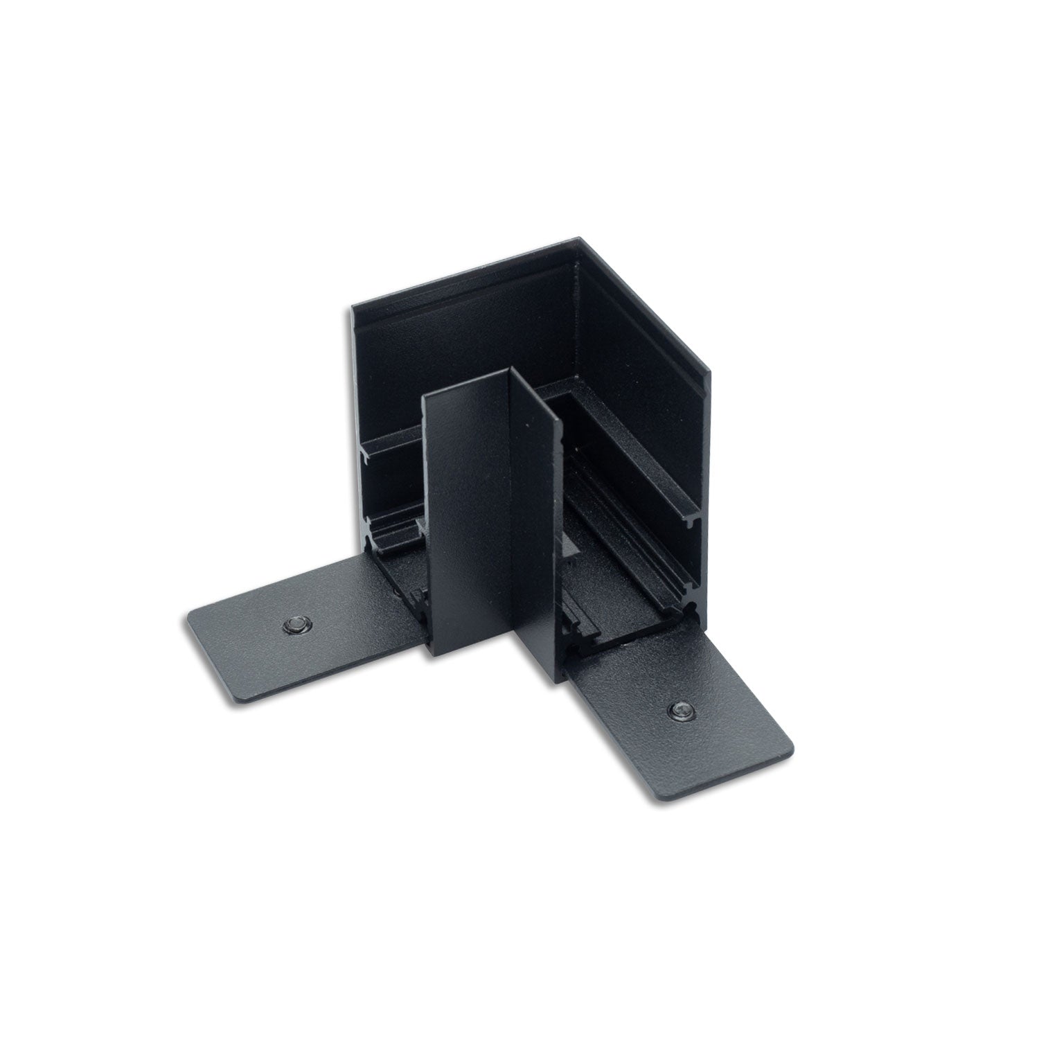 Track48 Eckschiene 90° horizontal für Aufbauschiene, schwarz, nicht stromführend