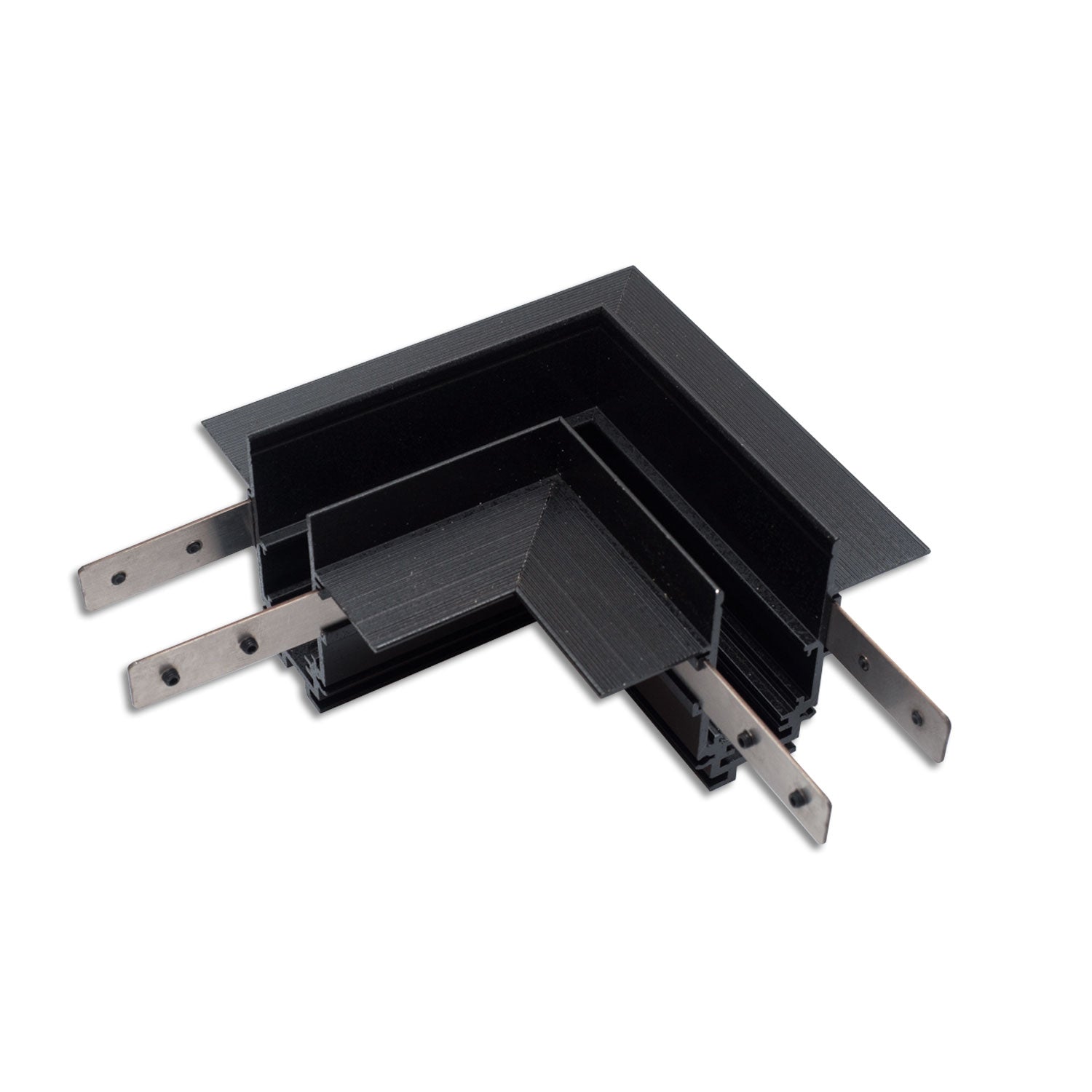 Track48 Eckschiene 90° horizontal für Trockenbauschiene, schwarz, nicht stromführend