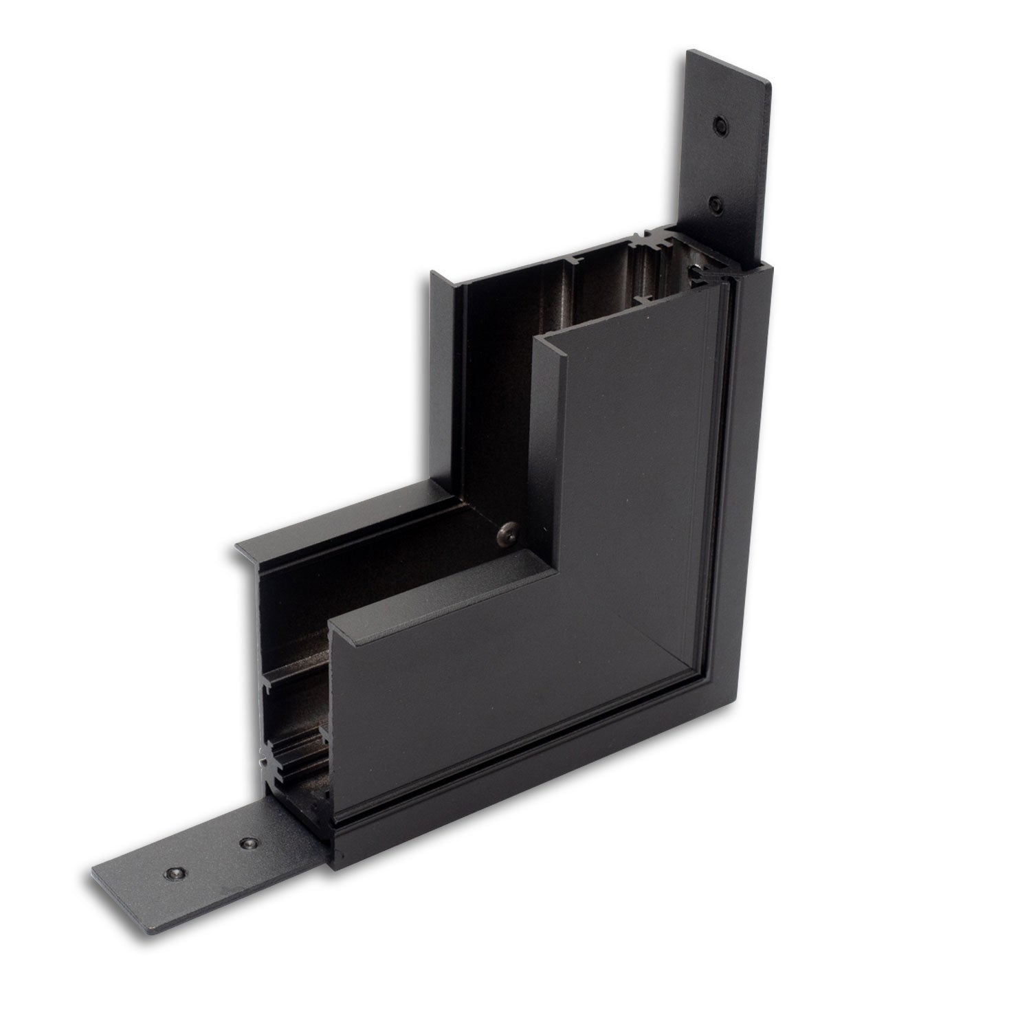 Track48 Eckschiene 90° vertikal für Einbauschiene, schwarz, nicht stromführend