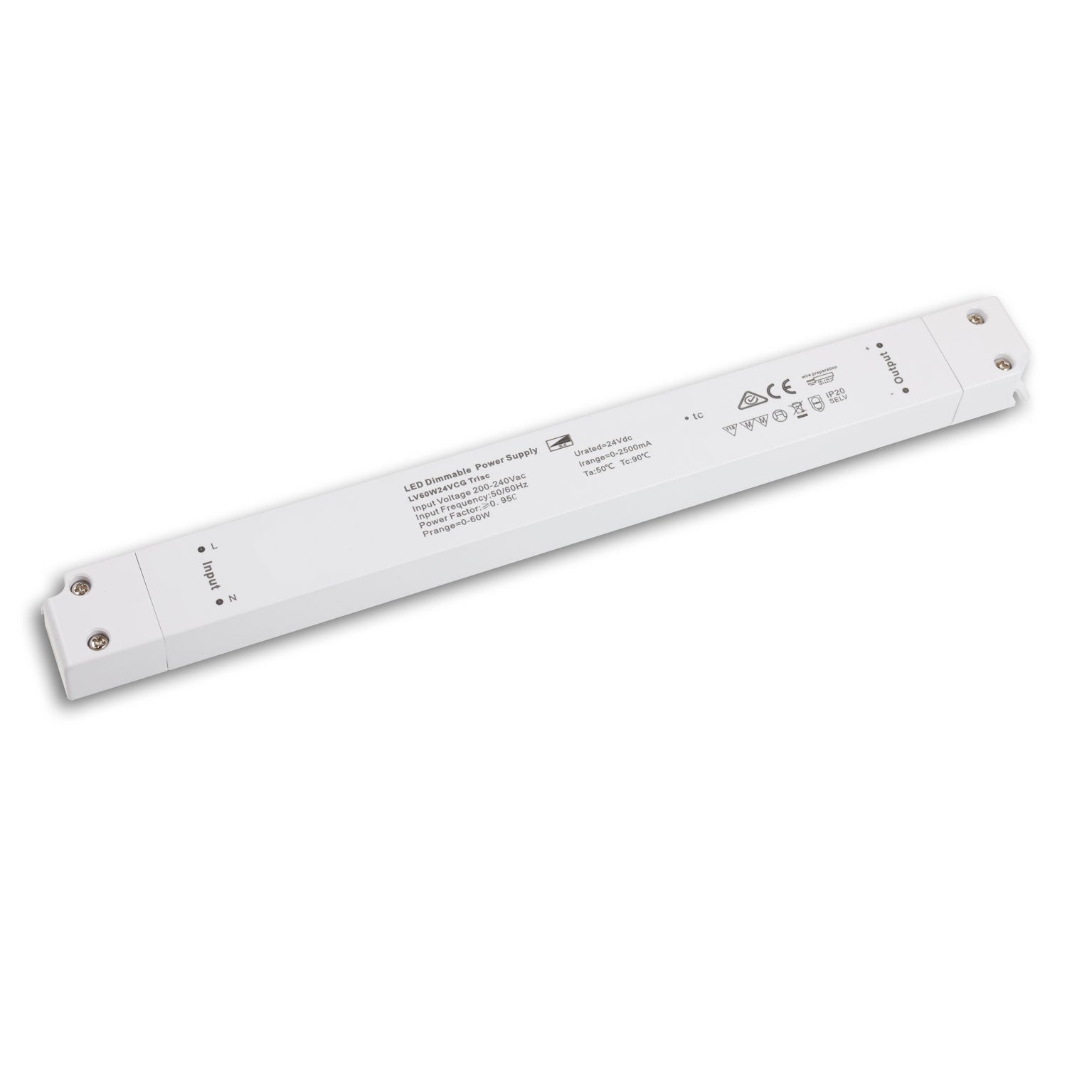 LED PWM-Trafo 24V/DC, 0-60W, dimmbar, SELV, ultraflach, ultraschmal
