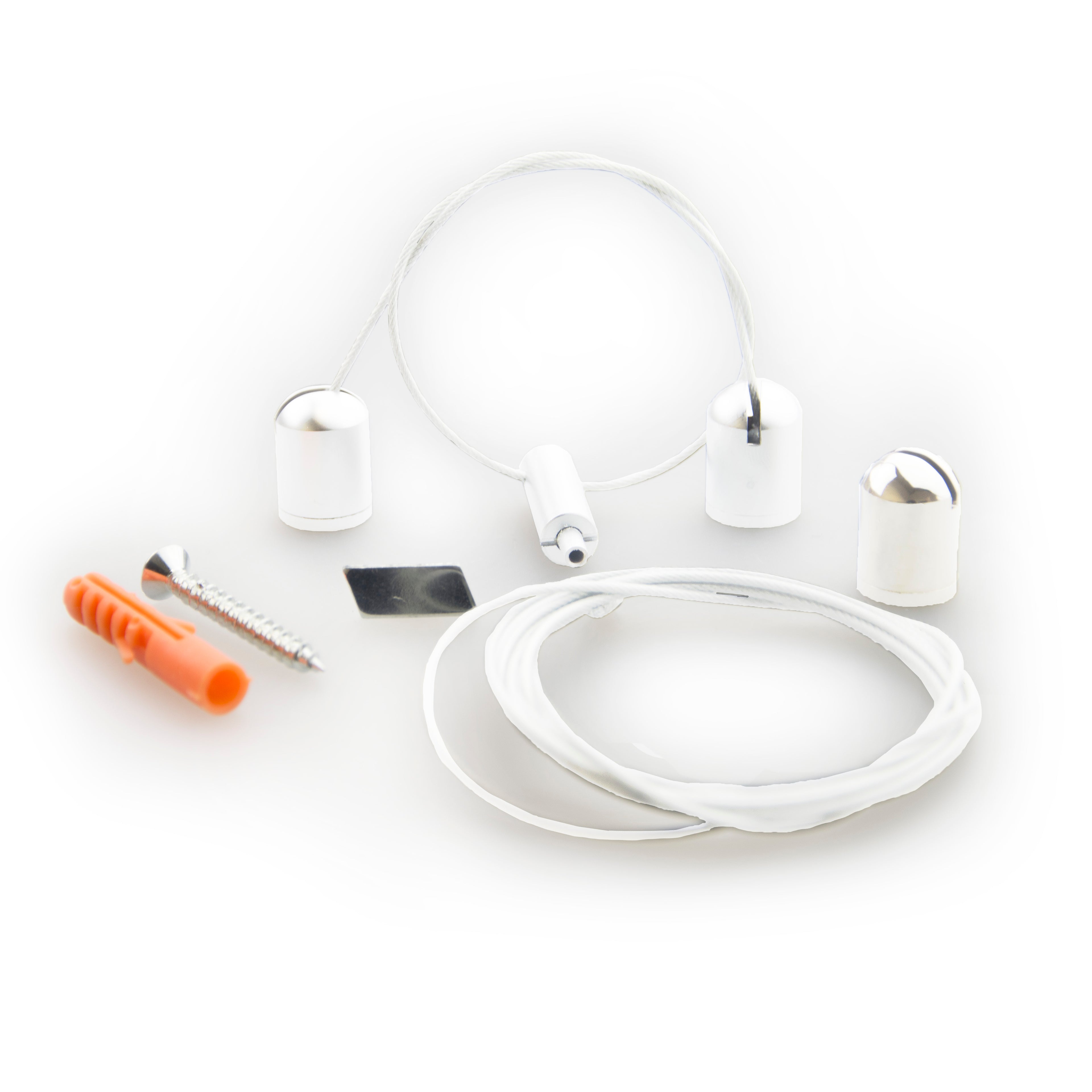 Seilabhängung Z04 für LAMP30 V2, weiß, Länge bis 3m, 2 Stk, inkl. Befestigungsmaterial