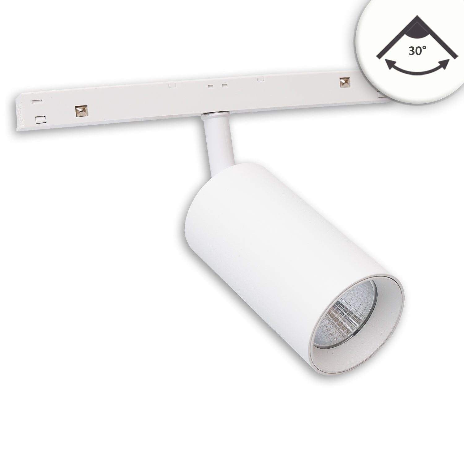 Track48 Schienenstrahler weiß, 16W, 30°, UGR<19, 48V DC, 4000K, CRI90, DALI dimmbar