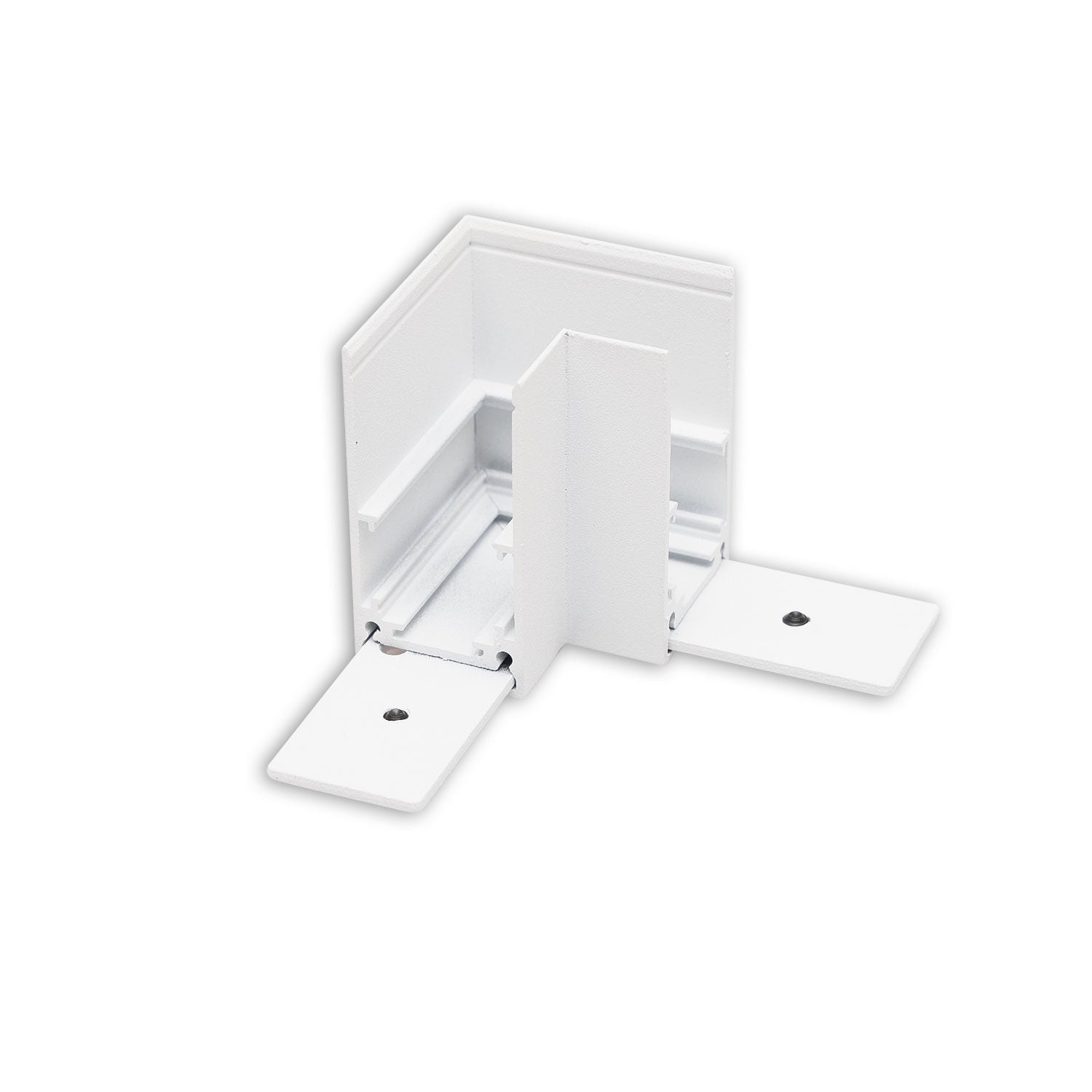 Track48 Eckschiene 90° horizontal für Aufbauschiene, weiß, nicht stromführend