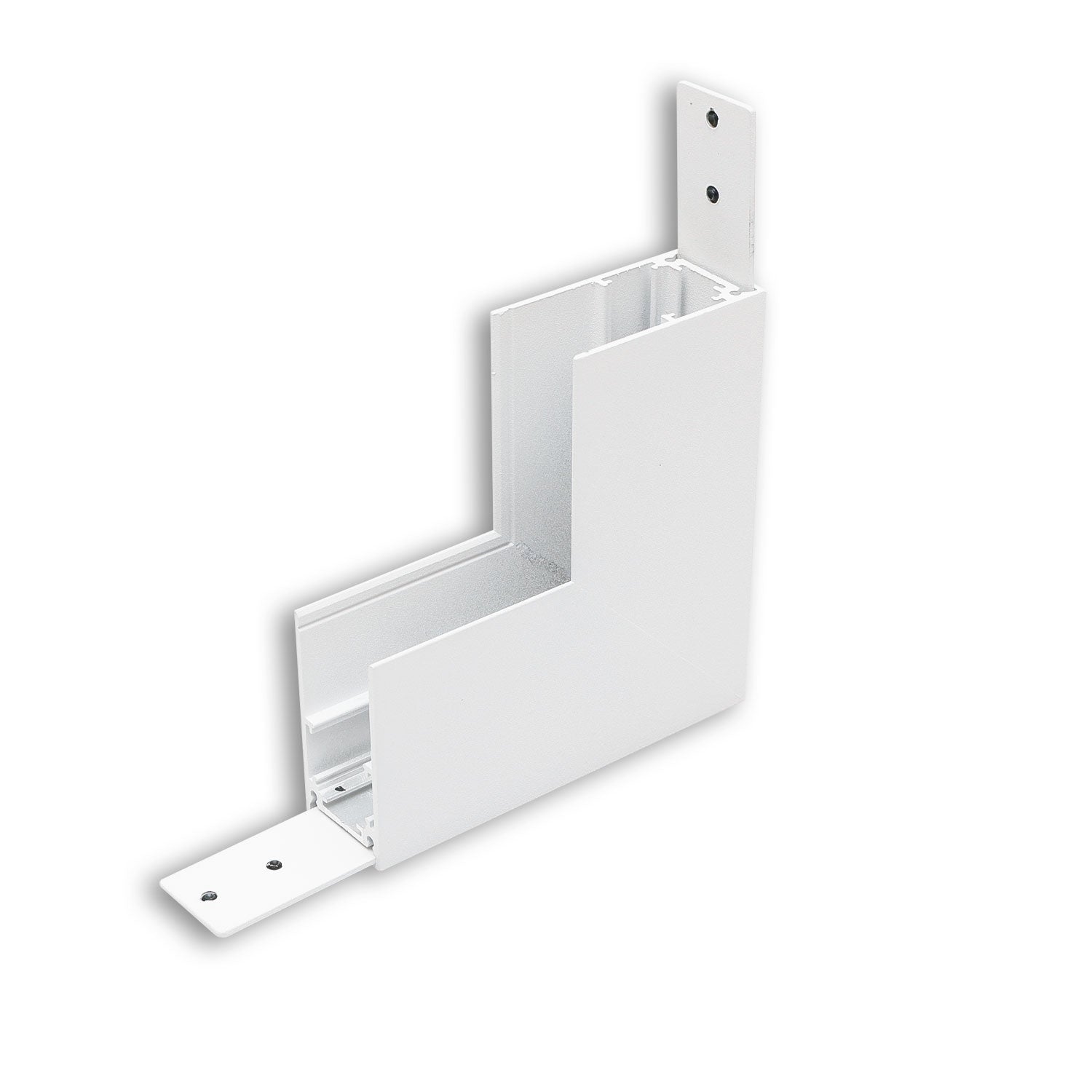 Track48 Eckschiene 90° vertikal für Aufbauschiene, weiß, nicht stromführend