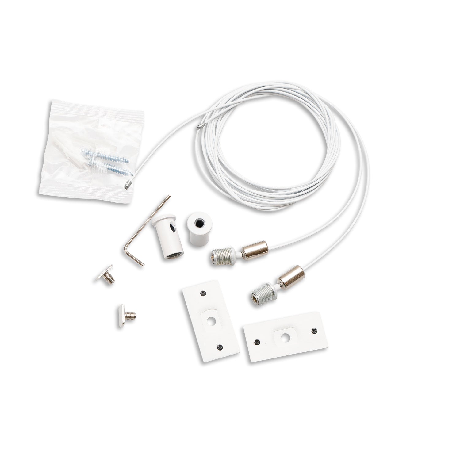 Track48 Seilabhängung für Aufbauschienen, weiß, 2 Stück