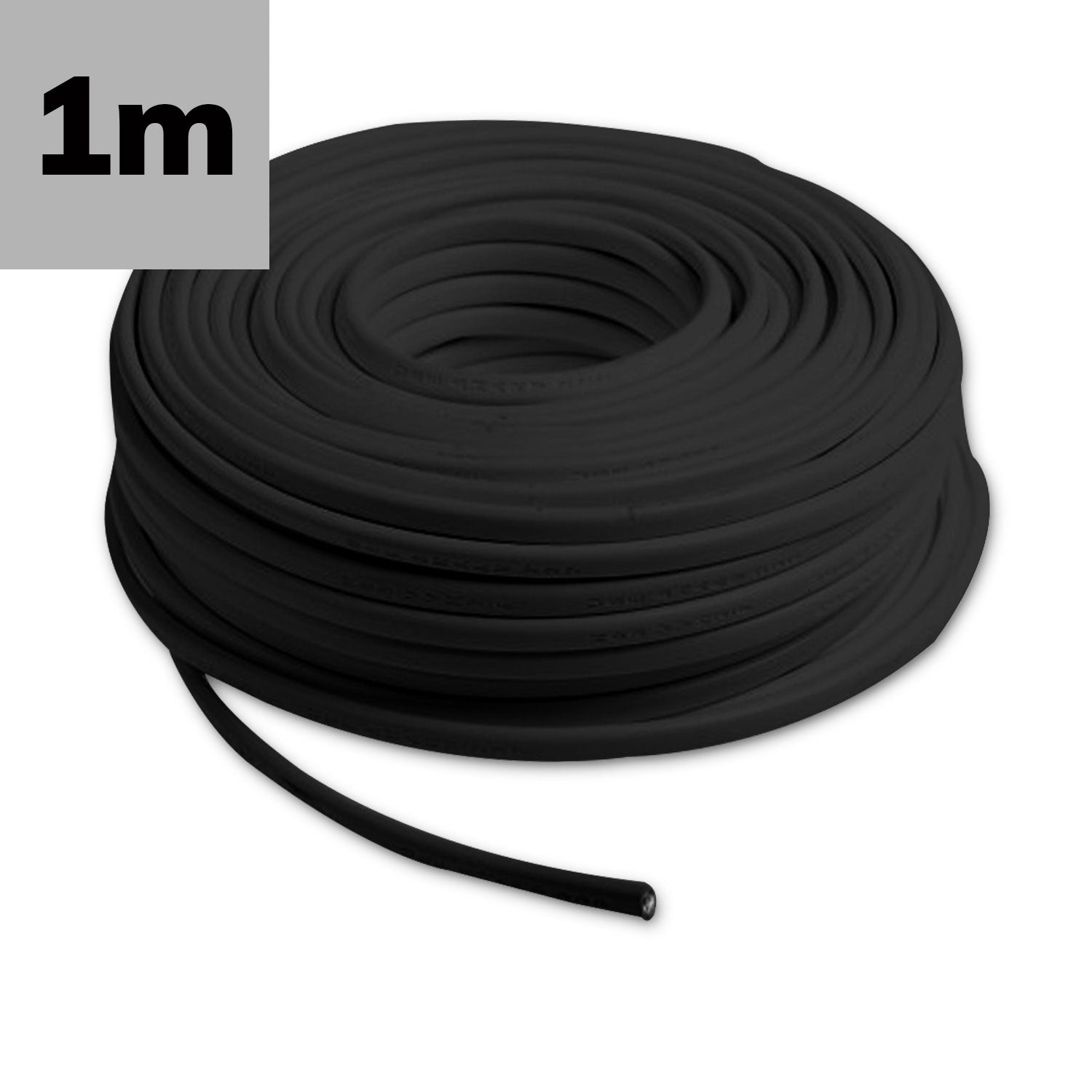 Kabel PVC ummantelt, schwarz, 2x0,5mm² H05VV-F, Meterware