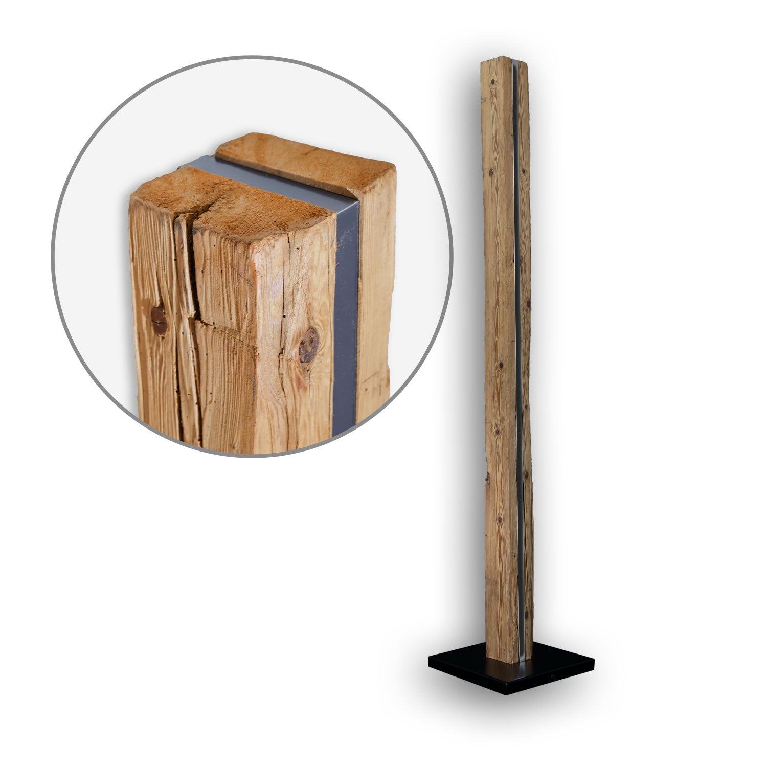 LED WÜDSCHNAU HOIZ Altholz Stehleuchte 200cm - MUSTERARTIKEL