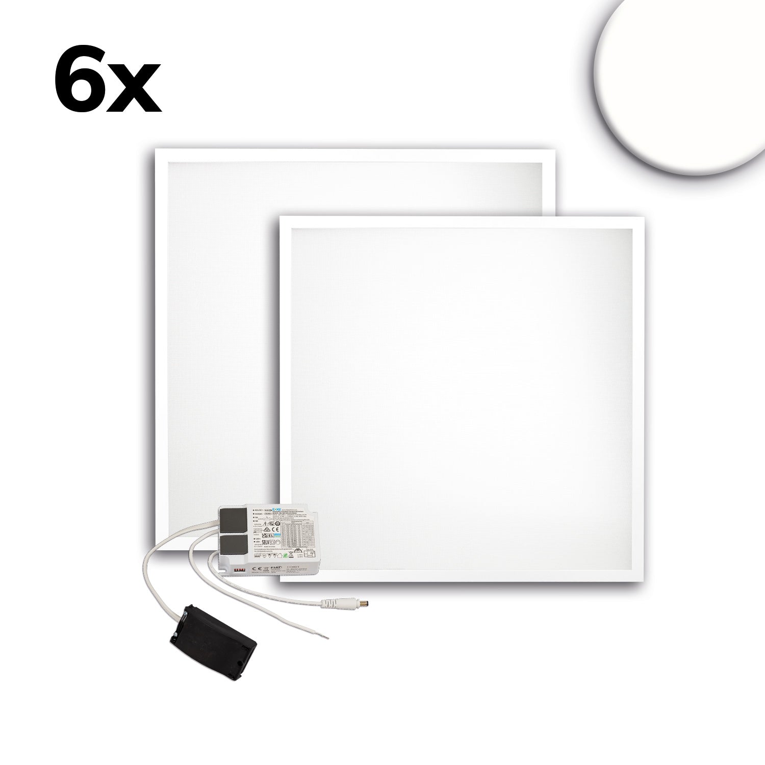 LED Panel ECO Backlight Line 625 UGR<19 2H/2H, CRI80, 36W, neutralweiß, 6er Pack, Push/DALI dimmbar