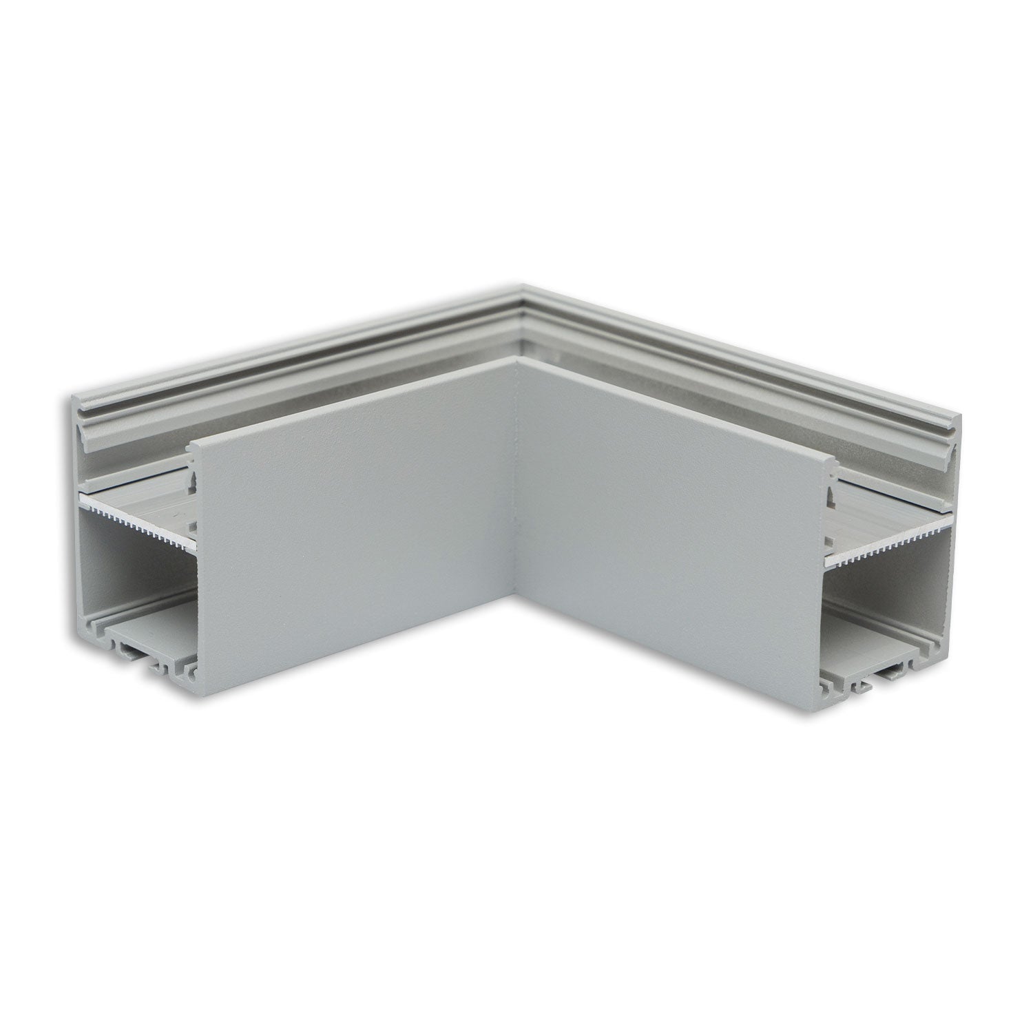 LAMP30V1 90° Eck, geschweißt, 120x120mm, silber pulverbeschichtet, exkl. Cover