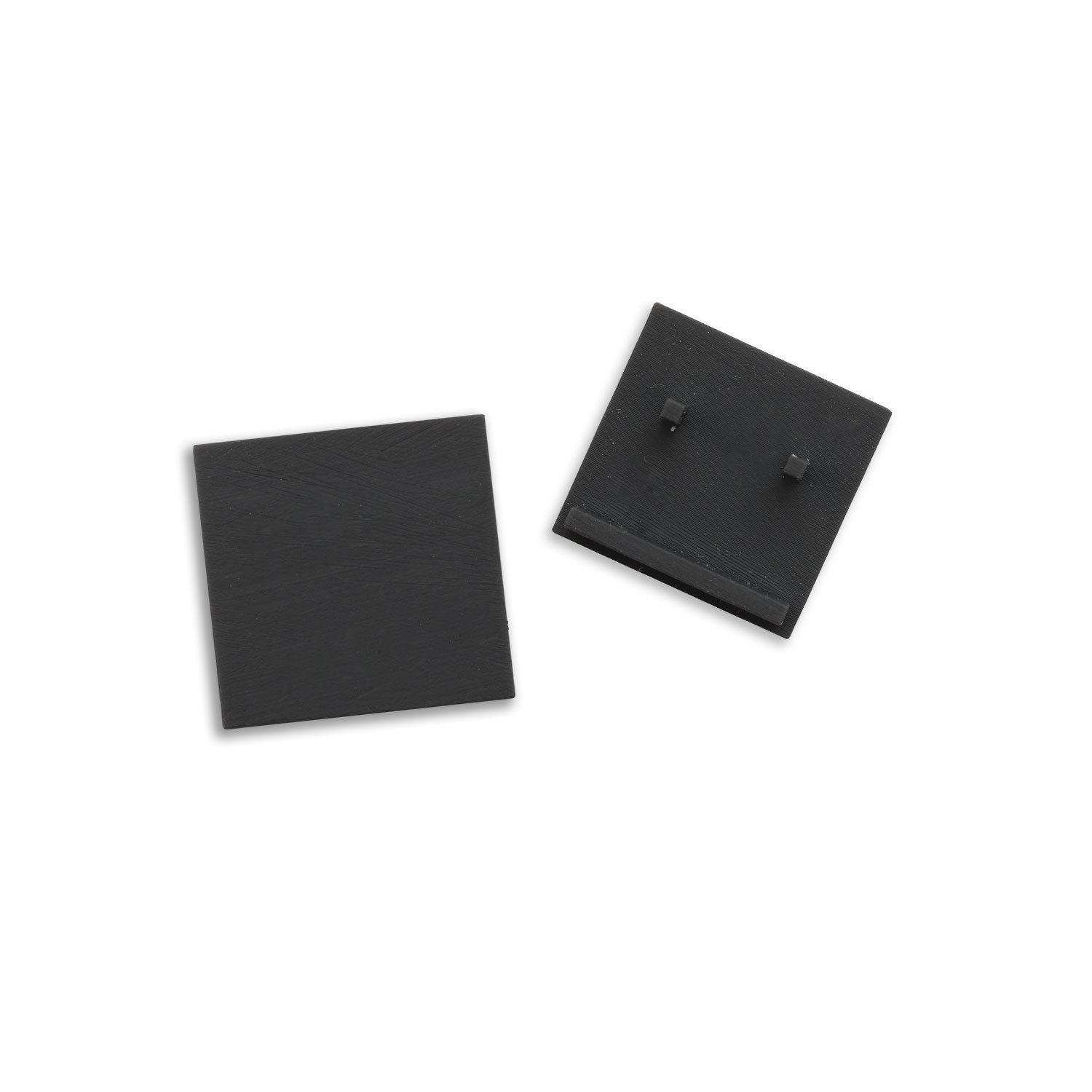 Endkappe außenliegend, schwarz für Track48 Schiene flat (H25) mit transluz., bündigem COVER, 2 STK