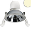 LED Einbaustrahler Back68, alu glänzend, rund, 5W, CRI90, 3000K, schwenkbar, rückvers., UGR<12, dimmbar