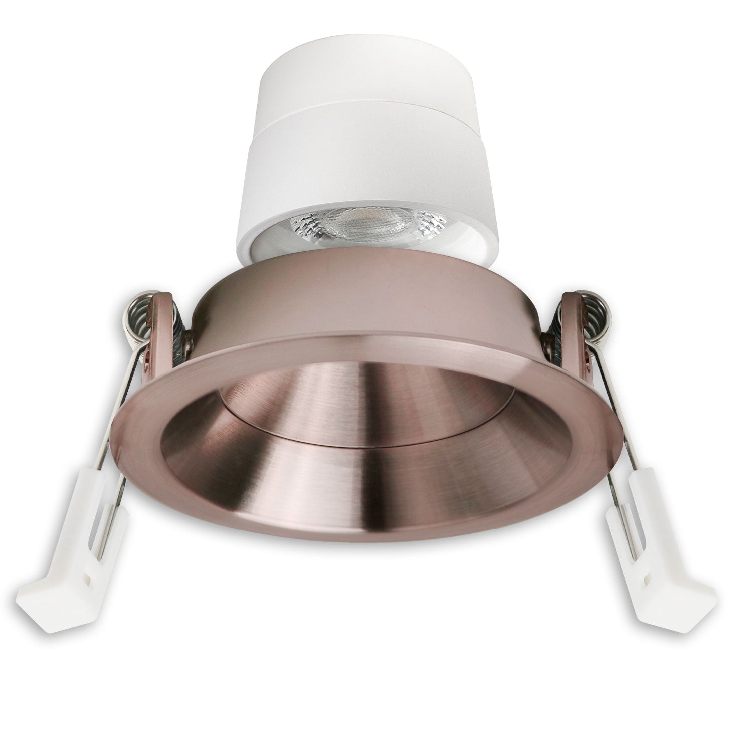 LED Einbaustrahler Back68, rosegold, rund, 5W, CRI90, 2700K, schwenkbar, rückvers., UGR<12, dimmbar