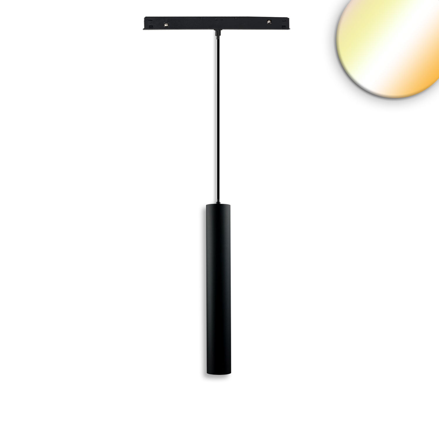 Track48 Hängeleuchte Pipe, schwarz, 7W, 36°, UGR<19, 48V DC, 1800-4000K, CRI90, DALI DT8