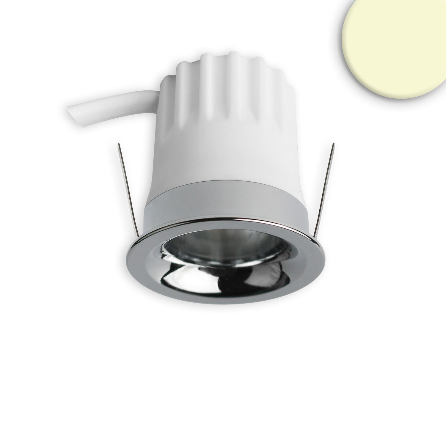 LED Einbaustrahler BACK32, alu glänzend, rund, 5W, CRI90, 2700K, rückversetzt, Honeycomb, dimmbar