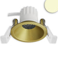 LED Einbaustrahler BACK45, gold, rund, 5W, CRI90, 2700K, rückversetzt, Honeycomb, dimmbar