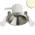 LED Einbaustrahler BACK45, nickel geb., rund, 5W, CRI90, 3000K, rückversetzt, Honeycomb, dimmbar