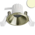 LED Einbaustrahler BACK45, messing geb., rund, 5W, CRI90, 2700K, rückversetzt, Honeycomb, dimmbar