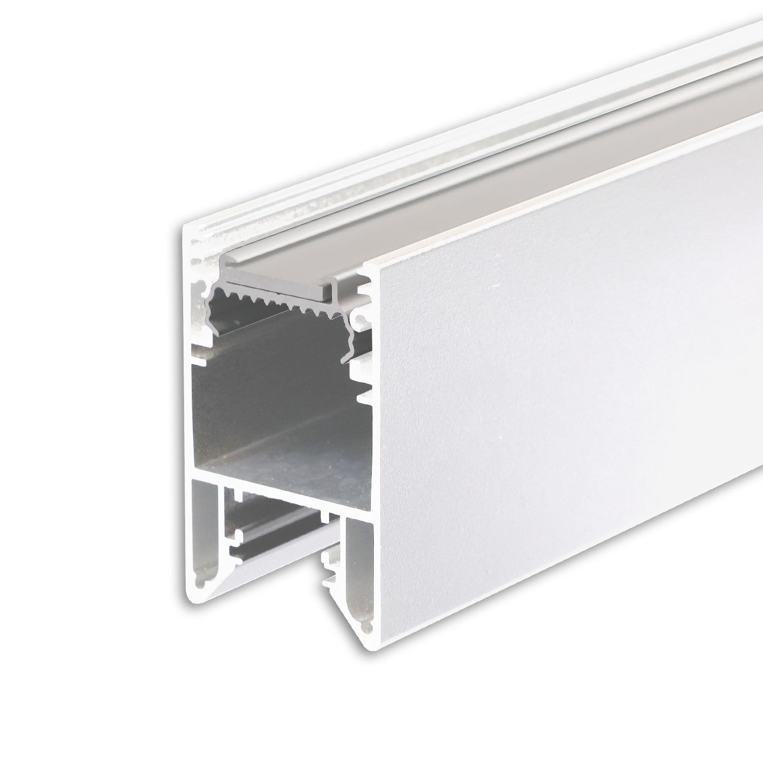 LED Leuchtenprofil HALON Aluminium weiß RAL 9003, 200cm, mit einklickbarem Kühlstreifen